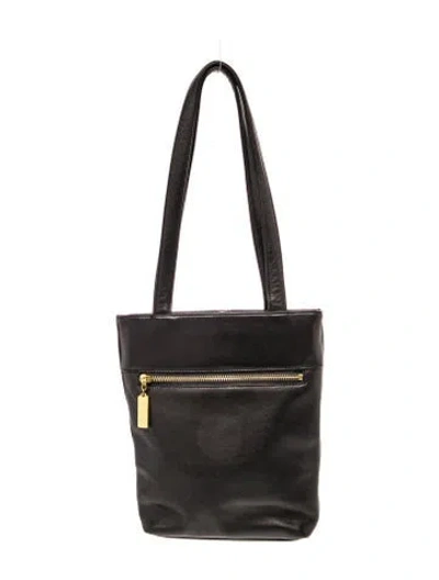 Pre-owned Ralph Lauren Leather Shoulder Bag In Black