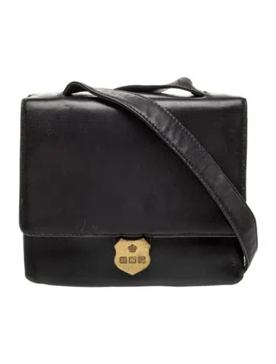 Pre-owned Ralph Lauren Leather Shoulder Bag In Black