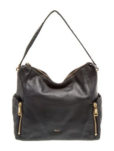 Pre-owned Ralph Lauren Leather Shoulder Bag In Black