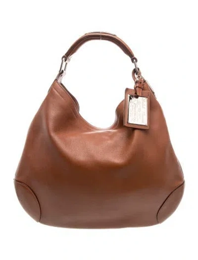Pre-owned Ralph Lauren Leather Shoulder Bag In Brown
