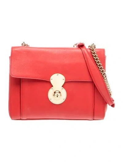 Pre-owned Ralph Lauren Leather Shoulder Bag In Red