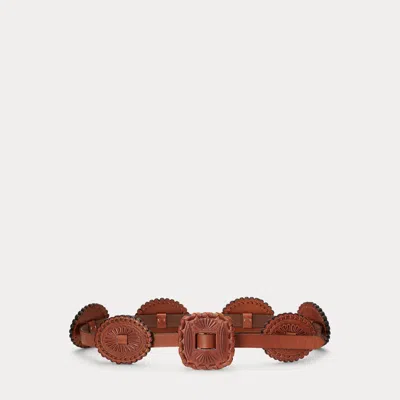 Polo Ralph Lauren Leather Skinny Belt In Cuoio In Brown