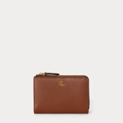 Ralph Lauren Leather Small Bi-fold Wallet In Lauren Tan