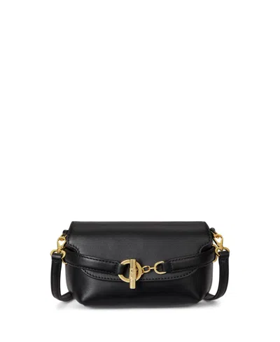 Ralph Lauren Leather Small Blaike Crossbody Bag In Black
