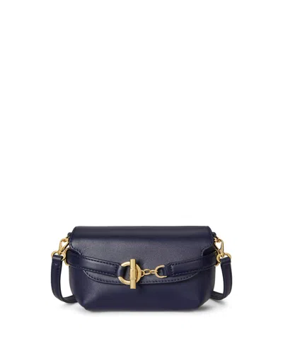 Ralph Lauren Leather Small Blaike Crossbody Bag In Blue