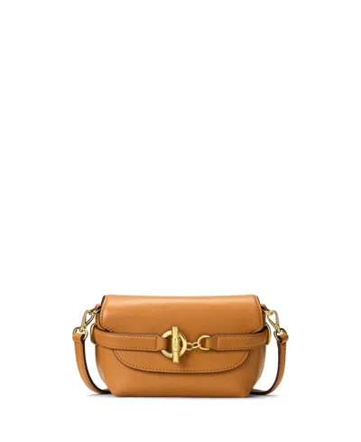 Ralph Lauren Leather Small Blaike Crossbody Bag In Brown