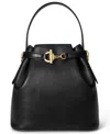 Ralph Lauren Leather Small Bucket Bag In Black