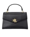 Ralph Lauren Leather Small Farrah Satchel In Black