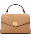 Ralph Lauren Leather Small Farrah Satchel In Sand