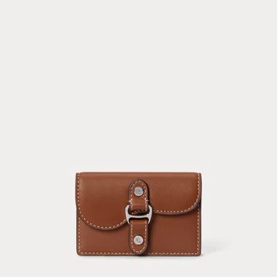 Ralph Lauren Leather Small Tasha Card Case In Lauren Tan In Brown