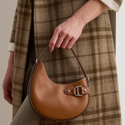 Ralph Lauren Leather Small Tasha Crossbody Bag In Lauren Tan In Brown