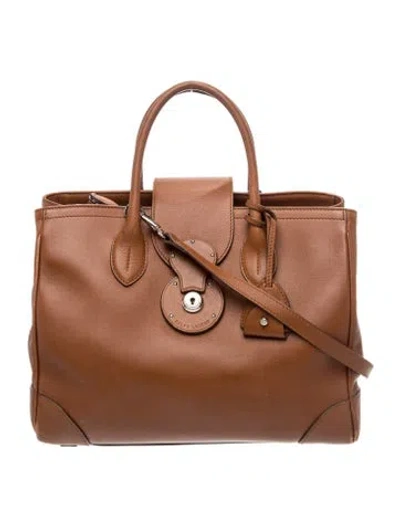 Pre-owned Ralph Lauren Leather Soft Ricky 33 In Brown