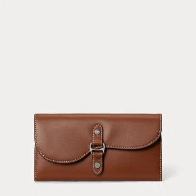 Ralph Lauren Leather Tasha Continental Wallet In Brown