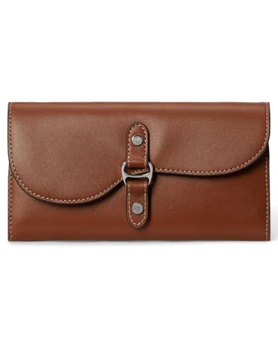 Ralph Lauren Leather Tasha Continental Wallet In Brown