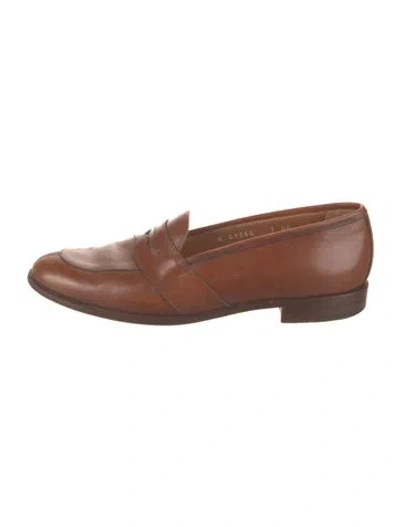 Pre-owned Ralph Lauren Leather Tassel Accents Loafers In Brown