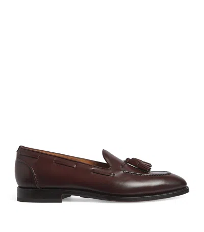 Ralph Lauren Leather Tasselled Loafers In Brown