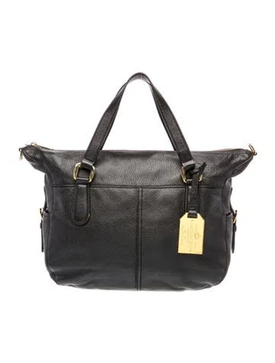 Pre-owned Ralph Lauren Leather Top Handle Bag In Black