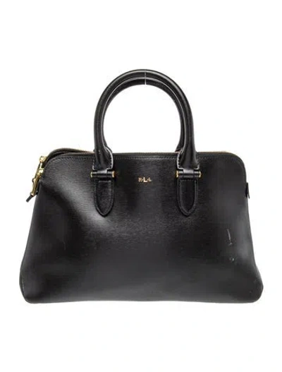 Pre-owned Ralph Lauren Leather Top Handle Bag In Black