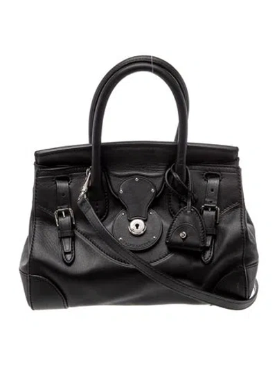 Pre-owned Ralph Lauren Leather Top Handle Bag In Black