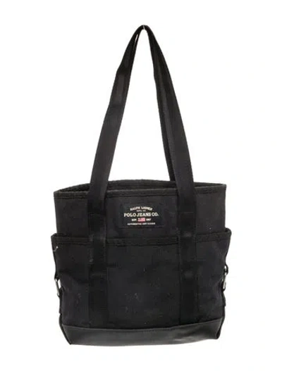 Pre-owned Ralph Lauren Leather Top Handle Bag In Black