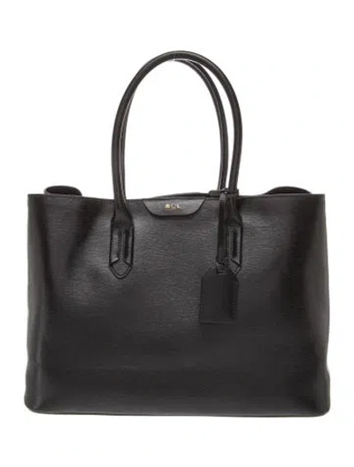 Pre-owned Ralph Lauren Leather Top Handle Bag In Black
