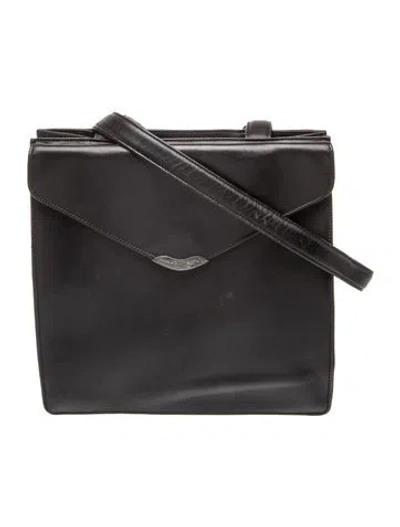 Pre-owned Ralph Lauren Leather Top Handle Bag In Black