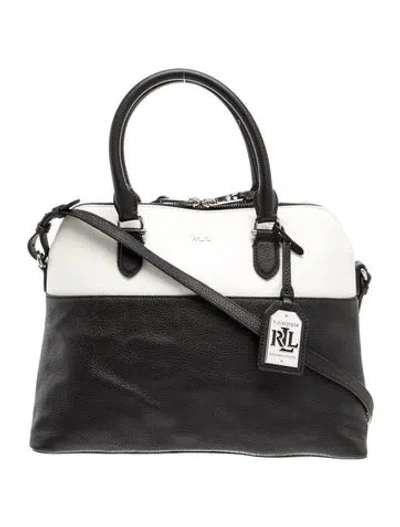 Pre-owned Ralph Lauren Leather Top Handle Bag In Black