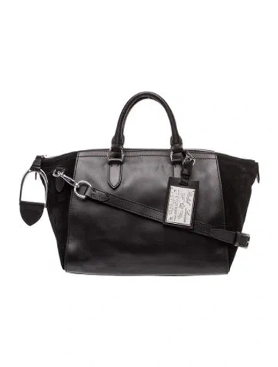 Pre-owned Ralph Lauren Leather Top Handle Bag In Black