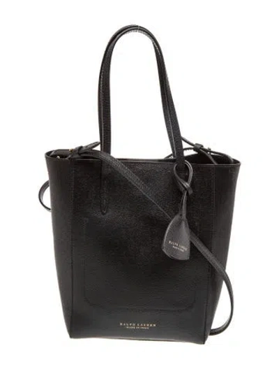 Pre-owned Ralph Lauren Leather Top Handle Bag In Blue