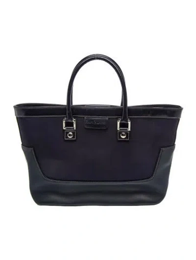 Pre-owned Ralph Lauren Leather Top Handle Bag In Blue