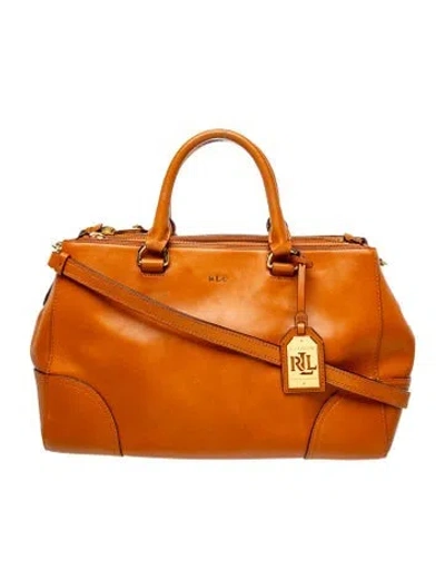 Pre-owned Ralph Lauren Leather Top Handle Bag In Brown