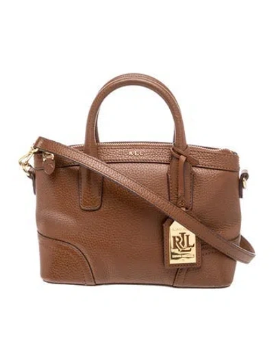 Pre-owned Ralph Lauren Leather Top Handle Bag In Brown