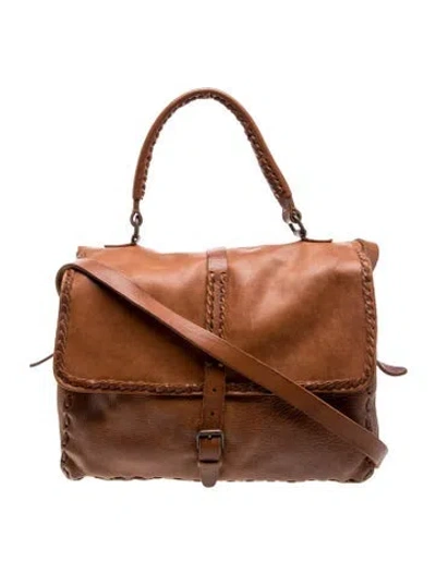 Pre-owned Ralph Lauren Leather Top Handle Bag In Brown