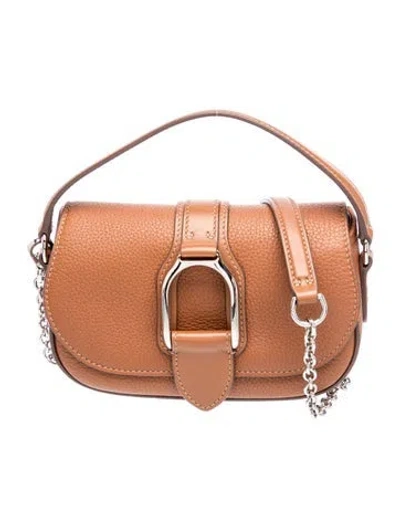 Pre-owned Ralph Lauren Leather Top Handle Bag In Brown