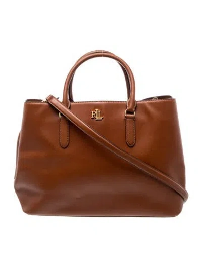Pre-owned Ralph Lauren Leather Top Handle Bag In Brown