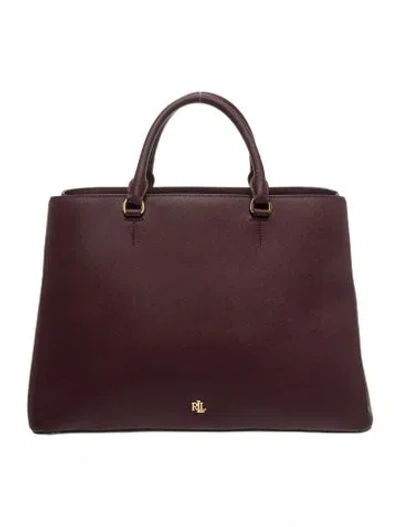 Pre-owned Ralph Lauren Leather Top Handle Bag In Burgundy