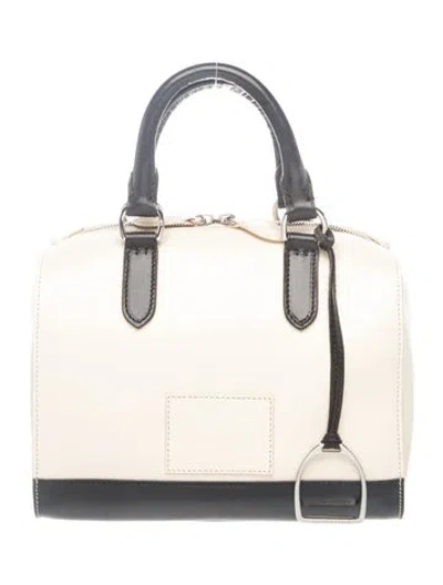Pre-owned Ralph Lauren Leather Top Handle Bag In Grey
