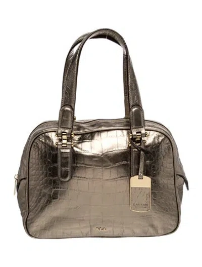Pre-owned Ralph Lauren Leather Top Handle Bag In Neutral