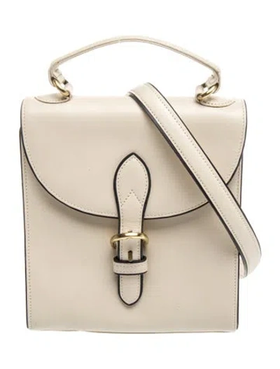 Pre-owned Ralph Lauren Leather Top Handle Bag In Neutrals
