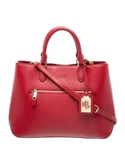 Pre-owned Ralph Lauren Leather Top Handle Bag In Red