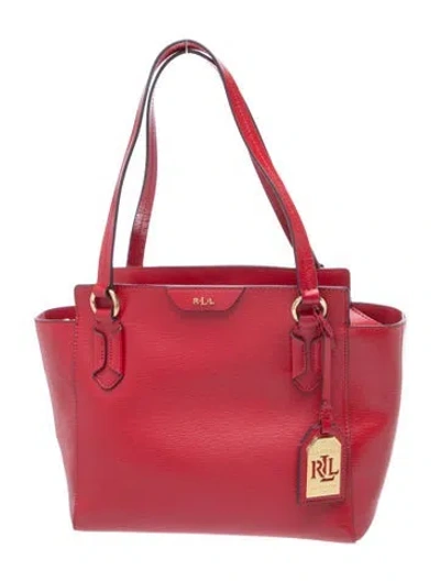 Pre-owned Ralph Lauren Leather Top Handle Bag In Red
