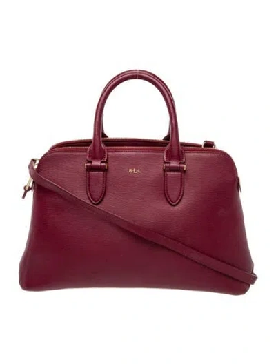 Pre-owned Ralph Lauren Leather Top Handle Bag In Red