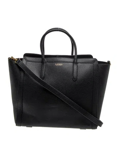 Pre-owned Ralph Lauren Leather Tote In Black