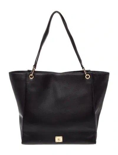 Pre-owned Ralph Lauren Leather Tote In Black