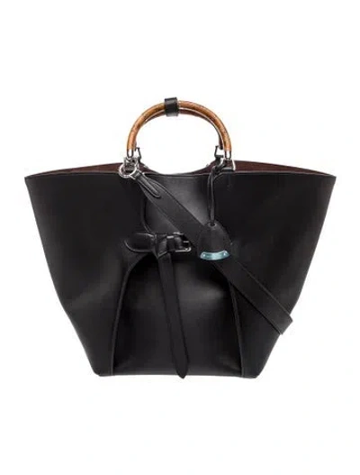 Pre-owned Ralph Lauren Leather Tote In Black