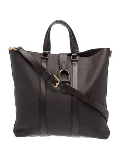Pre-owned Ralph Lauren Leather Tote In Black