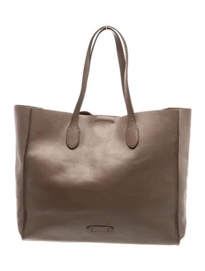 Pre-owned Ralph Lauren Leather Tote In Gray