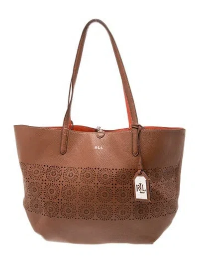 Pre-owned Ralph Lauren Leather Tote In Neutrals
