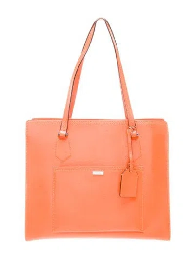Pre-owned Ralph Lauren Leather Tote In Orange
