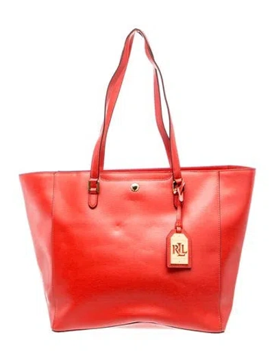 Pre-owned Ralph Lauren Leather Tote In Orange